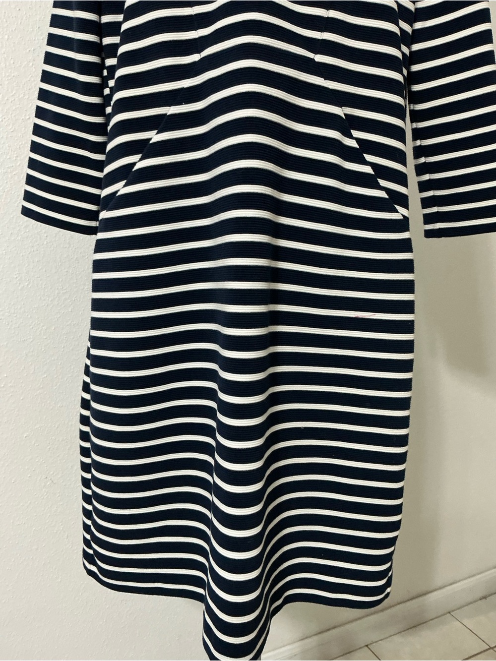 EUC Boden Bronte Ottoman Navy White Stripe Knit Midi Dress Pockets US 12R - Picture 9 of 15